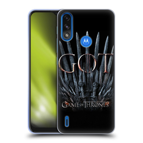 HBO Game of Thrones Season 8 Key Art Dragon Throne Soft Gel Case for Motorola Moto E7 Power / Moto E7i Power