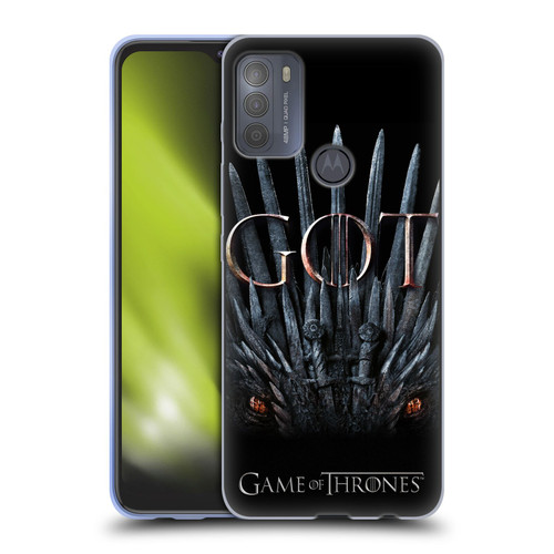 HBO Game of Thrones Season 8 Key Art Dragon Throne Soft Gel Case for Motorola Moto G50
