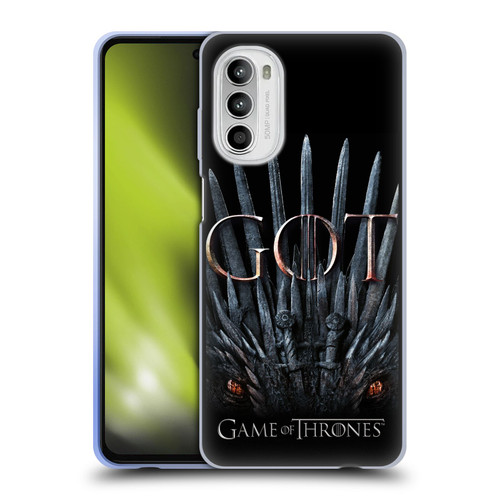 HBO Game of Thrones Season 8 Key Art Dragon Throne Soft Gel Case for Motorola Moto G52