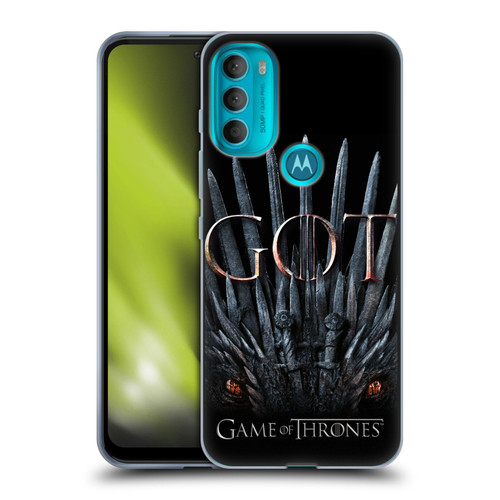 HBO Game of Thrones Season 8 Key Art Dragon Throne Soft Gel Case for Motorola Moto G71 5G