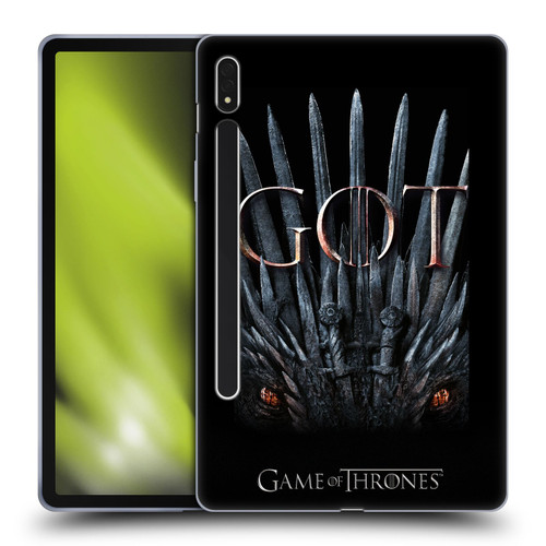 HBO Game of Thrones Season 8 Key Art Dragon Throne Soft Gel Case for Samsung Galaxy Tab S8