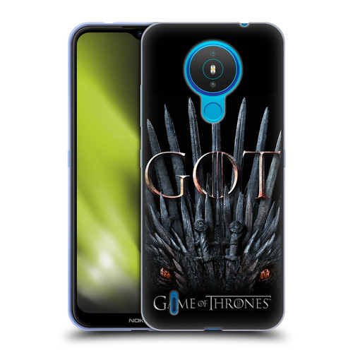 HBO Game of Thrones Season 8 Key Art Dragon Throne Soft Gel Case for Nokia 1.4