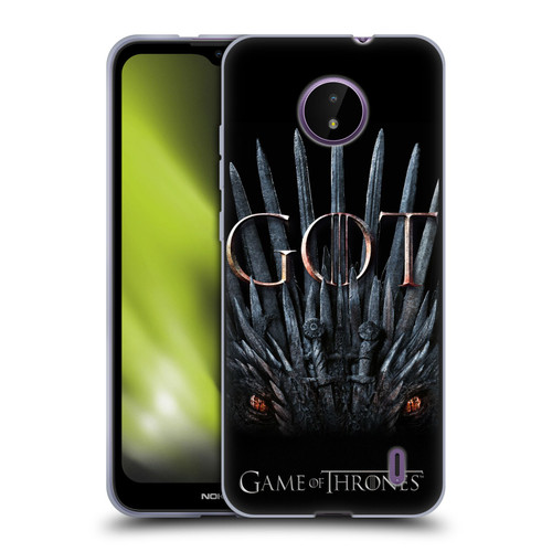 HBO Game of Thrones Season 8 Key Art Dragon Throne Soft Gel Case for Nokia C10 / C20