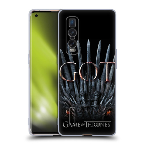 HBO Game of Thrones Season 8 Key Art Dragon Throne Soft Gel Case for OPPO Find X2 Pro 5G