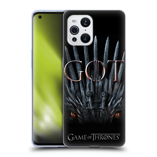 HBO Game of Thrones Season 8 Key Art Dragon Throne Soft Gel Case for OPPO Find X3 / Pro