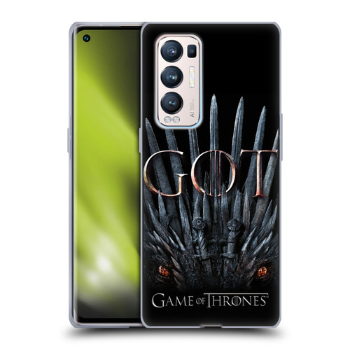 HBO Game of Thrones Season 8 Key Art Dragon Throne Soft Gel Case for OPPO Find X3 Neo / Reno5 Pro+ 5G