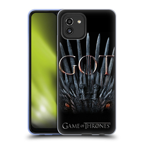 HBO Game of Thrones Season 8 Key Art Dragon Throne Soft Gel Case for Samsung Galaxy A03 (2021)