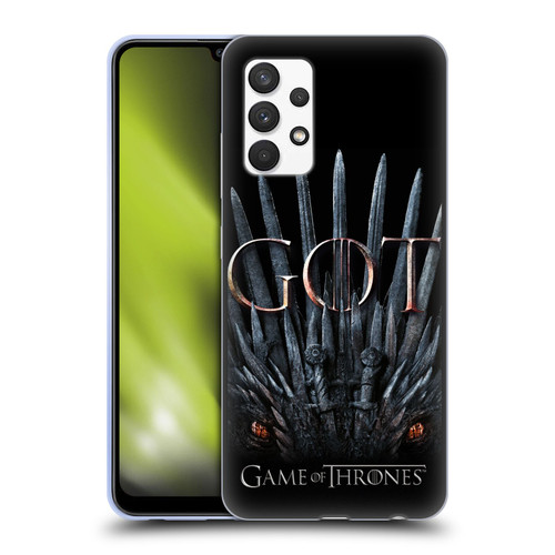 HBO Game of Thrones Season 8 Key Art Dragon Throne Soft Gel Case for Samsung Galaxy A32 (2021)