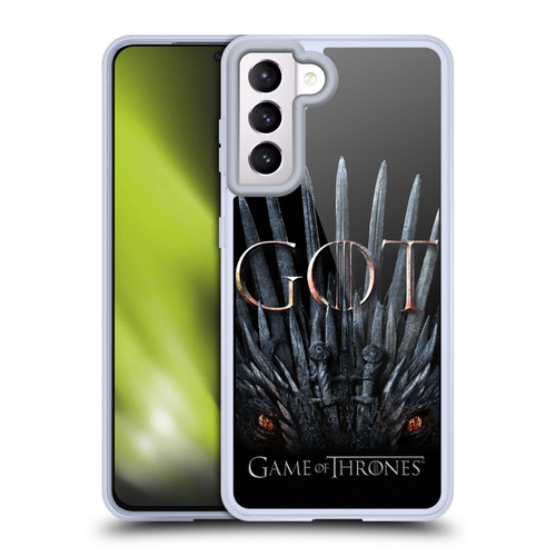 HBO Game of Thrones Season 8 Key Art Dragon Throne Soft Gel Case for Samsung Galaxy S21 5G