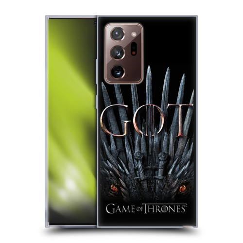 HBO Game of Thrones Season 8 Key Art Dragon Throne Soft Gel Case for Samsung Galaxy Note20 Ultra / 5G