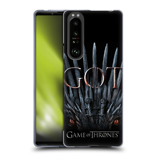 HBO Game of Thrones Season 8 Key Art Dragon Throne Soft Gel Case for Sony Xperia 1 III