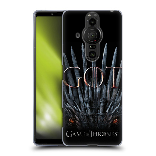 HBO Game of Thrones Season 8 Key Art Dragon Throne Soft Gel Case for Sony Xperia Pro-I