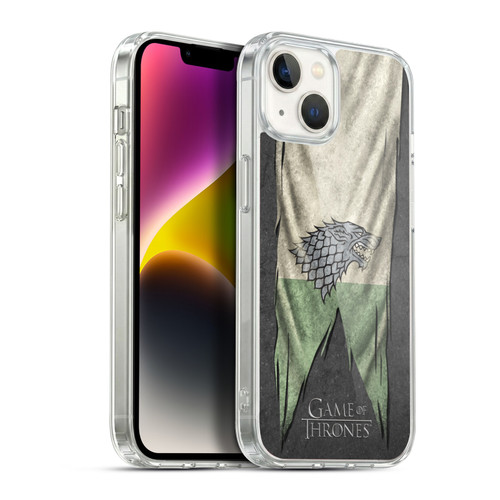 HBO Game of Thrones Sigil Flags Stark Soft Gel Case for Apple iPhone 14 Plus & MagSafe