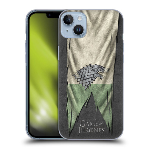 HBO Game of Thrones Sigil Flags Stark Soft Gel Case for Apple iPhone 14 Plus