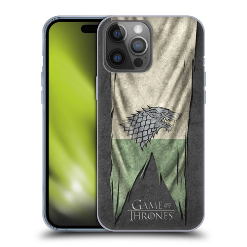 HBO Game of Thrones Sigil Flags Stark Soft Gel Case for Apple iPhone 14 Pro Max