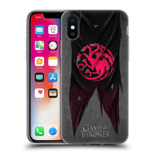 HBO Game of Thrones Sigil Flags Targaryen Soft Gel Case for Apple iPhone X / iPhone XS
