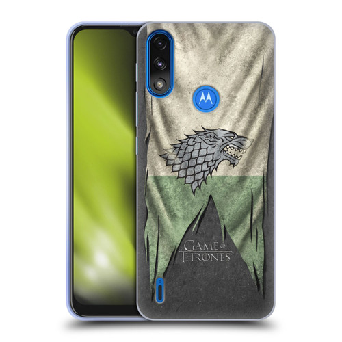 HBO Game of Thrones Sigil Flags Stark Soft Gel Case for Motorola Moto E7 Power / Moto E7i Power
