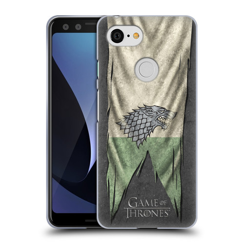 HBO Game of Thrones Sigil Flags Stark Soft Gel Case for Google Pixel 3