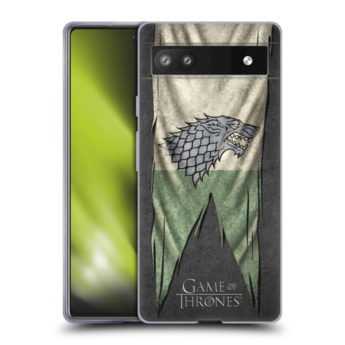 HBO Game of Thrones Sigil Flags Stark Soft Gel Case for Google Pixel 6a