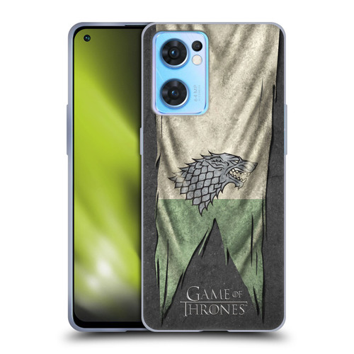 HBO Game of Thrones Sigil Flags Stark Soft Gel Case for OPPO Reno7 5G / Find X5 Lite