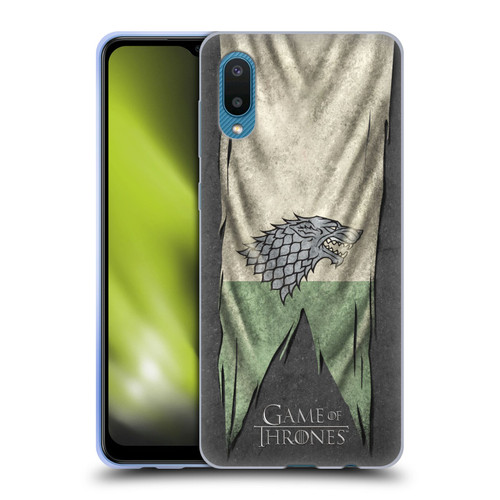 HBO Game of Thrones Sigil Flags Stark Soft Gel Case for Samsung Galaxy A02/M02 (2021)