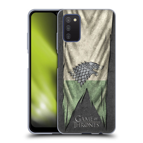 HBO Game of Thrones Sigil Flags Stark Soft Gel Case for Samsung Galaxy A03s (2021)