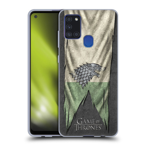 HBO Game of Thrones Sigil Flags Stark Soft Gel Case for Samsung Galaxy A21s (2020)