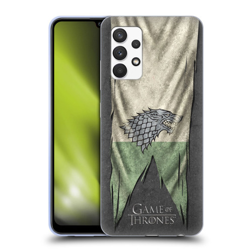 HBO Game of Thrones Sigil Flags Stark Soft Gel Case for Samsung Galaxy A32 (2021)