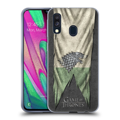 HBO Game of Thrones Sigil Flags Stark Soft Gel Case for Samsung Galaxy A40 (2019)