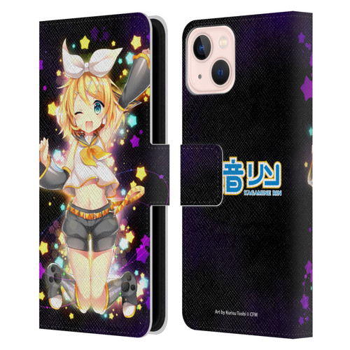 Hatsune Miku Characters Kagamine Rin Leather Book Wallet Case Cover For Apple iPhone 13