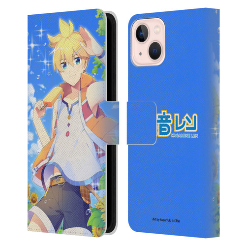 Hatsune Miku Characters Kagamine Len Leather Book Wallet Case Cover For Apple iPhone 13