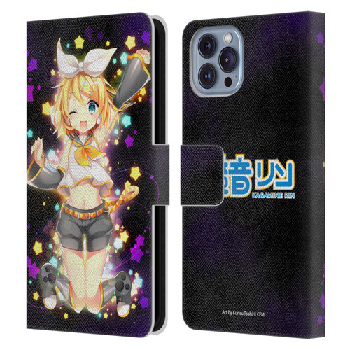Hatsune Miku Characters Kagamine Rin Leather Book Wallet Case Cover For Apple iPhone 14