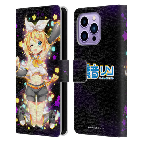 Hatsune Miku Characters Kagamine Rin Leather Book Wallet Case Cover For Apple iPhone 14 Pro Max