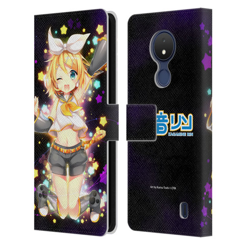 Hatsune Miku Characters Kagamine Rin Leather Book Wallet Case Cover For Nokia C21