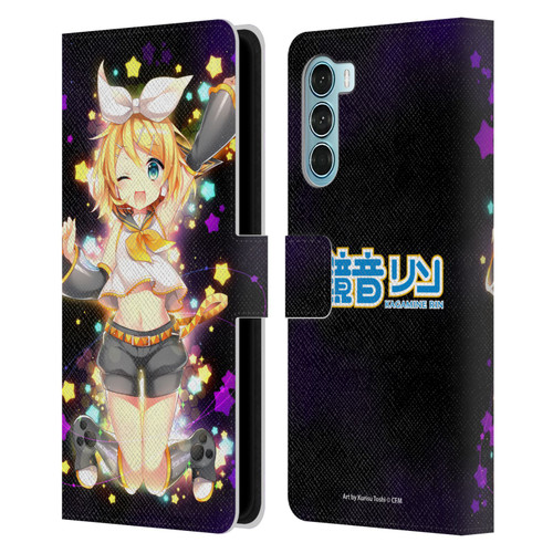 Hatsune Miku Characters Kagamine Rin Leather Book Wallet Case Cover For Motorola Edge S30 / Moto G200 5G