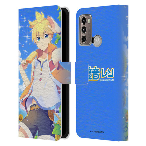 Hatsune Miku Characters Kagamine Len Leather Book Wallet Case Cover For Motorola Moto G60 / Moto G40 Fusion