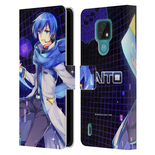 Hatsune Miku Characters Kaito Leather Book Wallet Case Cover For Motorola Moto E7