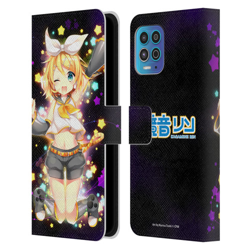 Hatsune Miku Characters Kagamine Rin Leather Book Wallet Case Cover For Motorola Moto G100