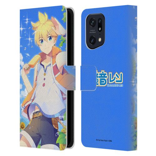 Hatsune Miku Characters Kagamine Len Leather Book Wallet Case Cover For OPPO Find X5