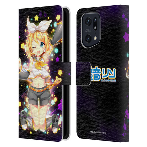 Hatsune Miku Characters Kagamine Rin Leather Book Wallet Case Cover For OPPO Find X5 Pro