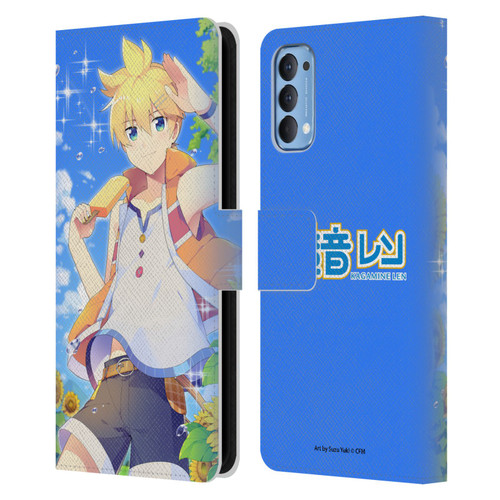Hatsune Miku Characters Kagamine Len Leather Book Wallet Case Cover For OPPO Reno 4 5G