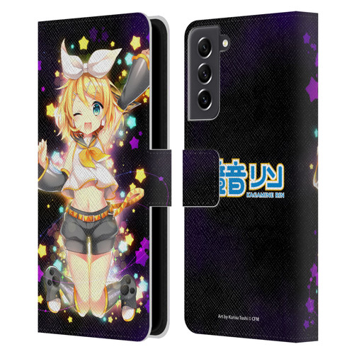 Hatsune Miku Characters Kagamine Rin Leather Book Wallet Case Cover For Samsung Galaxy S21 FE 5G