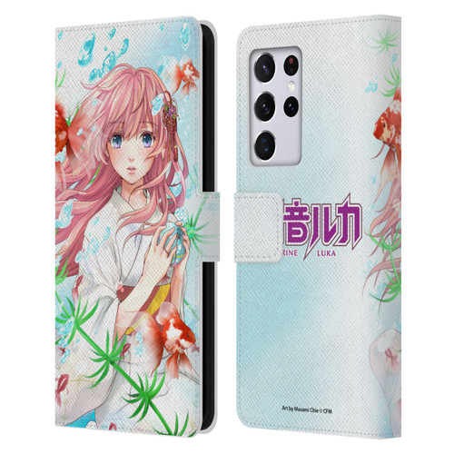 Hatsune Miku Characters Megurine Luka Leather Book Wallet Case Cover For Samsung Galaxy S21 Ultra 5G