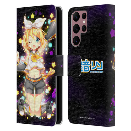 Hatsune Miku Characters Kagamine Rin Leather Book Wallet Case Cover For Samsung Galaxy S22 Ultra 5G