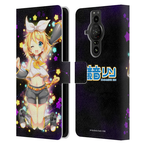 Hatsune Miku Characters Kagamine Rin Leather Book Wallet Case Cover For Sony Xperia Pro-I