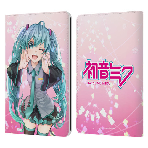 Hatsune Miku Graphics Wink Leather Book Wallet Case Cover For Amazon Kindle Paperwhite 1 / 2 / 3
