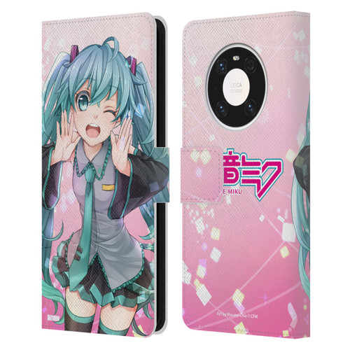 Hatsune Miku Graphics Wink Leather Book Wallet Case Cover For Huawei Mate 40 Pro 5G