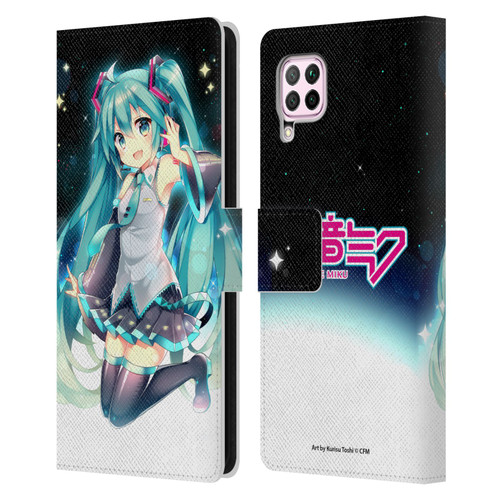 Hatsune Miku Graphics Night Sky Leather Book Wallet Case Cover For Huawei Nova 6 SE / P40 Lite