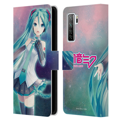 Hatsune Miku Graphics Nebula Leather Book Wallet Case Cover For Huawei Nova 7 SE/P40 Lite 5G