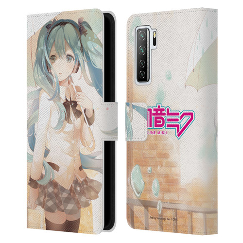 Hatsune Miku Graphics Rain Leather Book Wallet Case Cover For Huawei Nova 7 SE/P40 Lite 5G